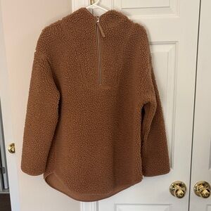 H&M Warm Brown Sherpa Turtleneck Sweater